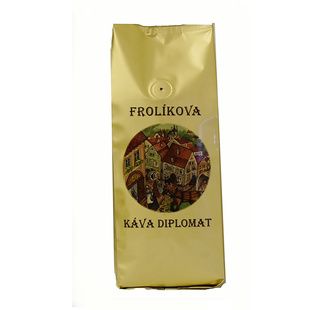 Kawa Frolík's Diplomat 1000g ziarno To 100% Arabika z Ameryki Środkowej, Południowej i Azji. Jan Frolík - Pražírna kávy