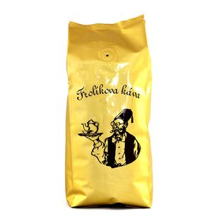 Jednowarstwowa kawa Frolík Mexico SHG Esmeralda o łagodnej kwaskowatości cytrusowej, z nutą czekolady i orzechów, o średniej treściwości. Ziarna 1000 g Jan Frolík - Pražírna kávy