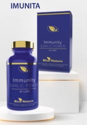 Immunity Garlic Power 40 cps Blue Nature - łączy w sobie trzy aktywne składniki pochodzenia naturalnego: Czosnek, Torbiel Kreteńska, Harpagofit Leżący