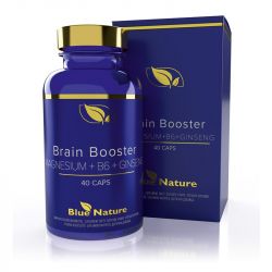 Brain Booster MAGNEZ + B6 + ŻEŃ-SZEŃ Suplement diety, 40 kapsułek.